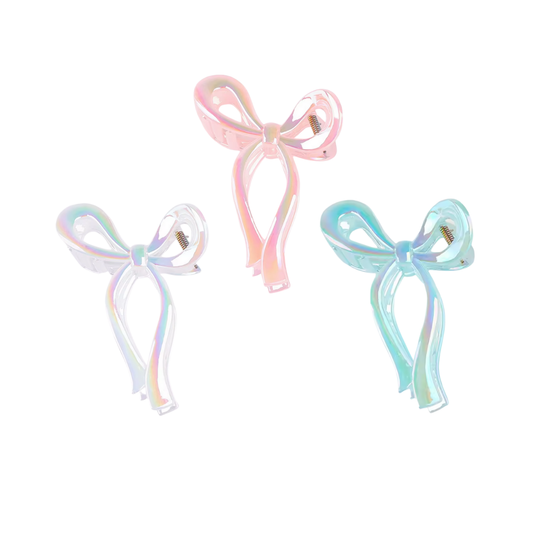 Pearlescent Bow Claw Clip