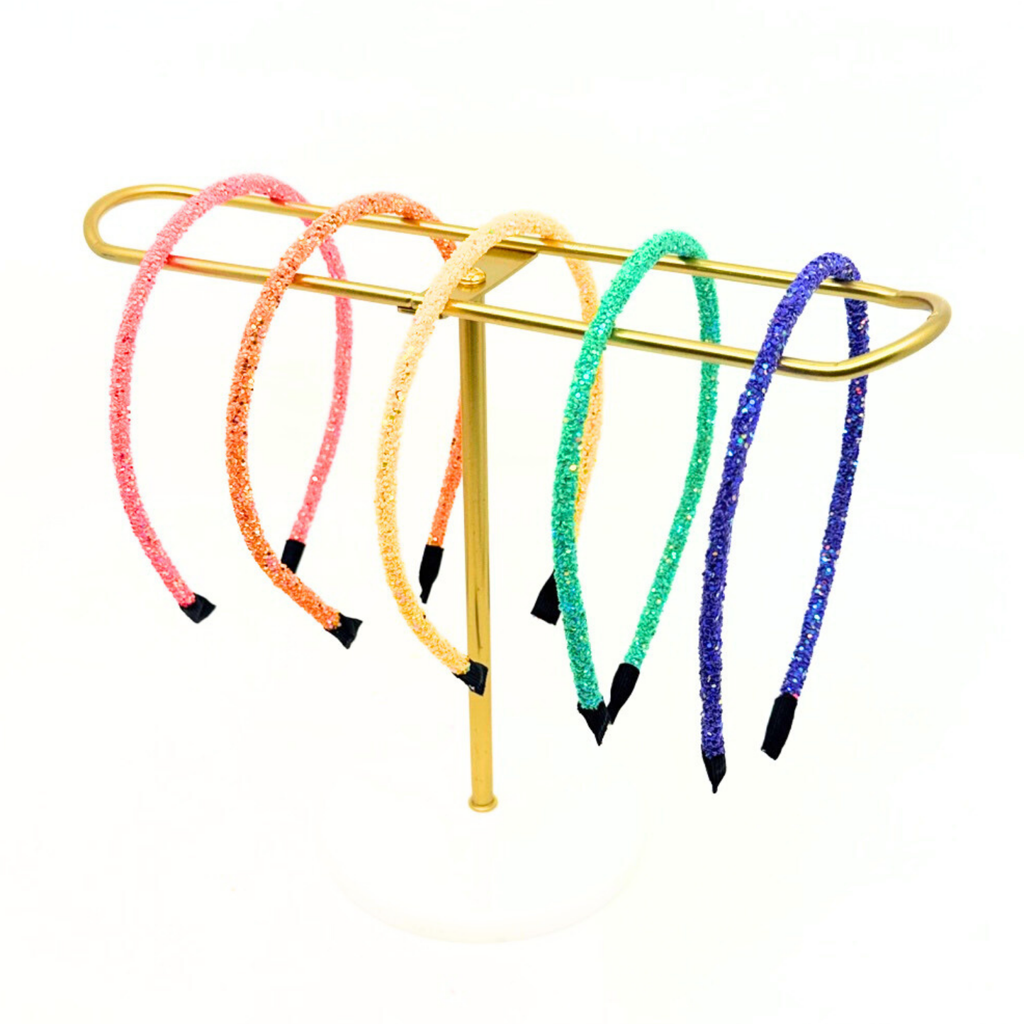 Rainbow Bright Glitter Headbands
